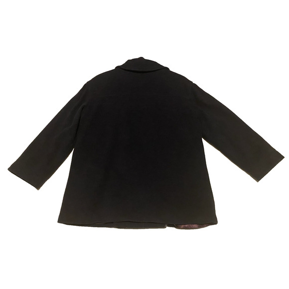 VTG Tweeds Peacoat Jacket Womens Small Black Wool Heavy Double Breasted Coat - Picture 6 of 16